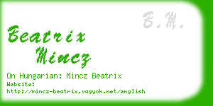 beatrix mincz business card